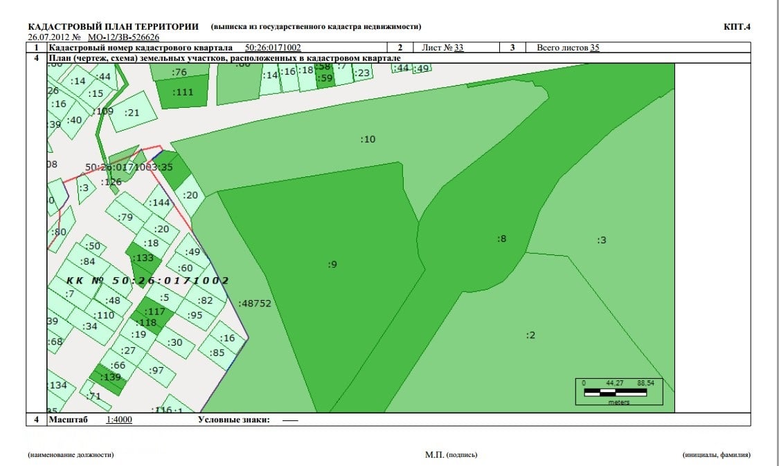 Кадастровый план участка в Колпино